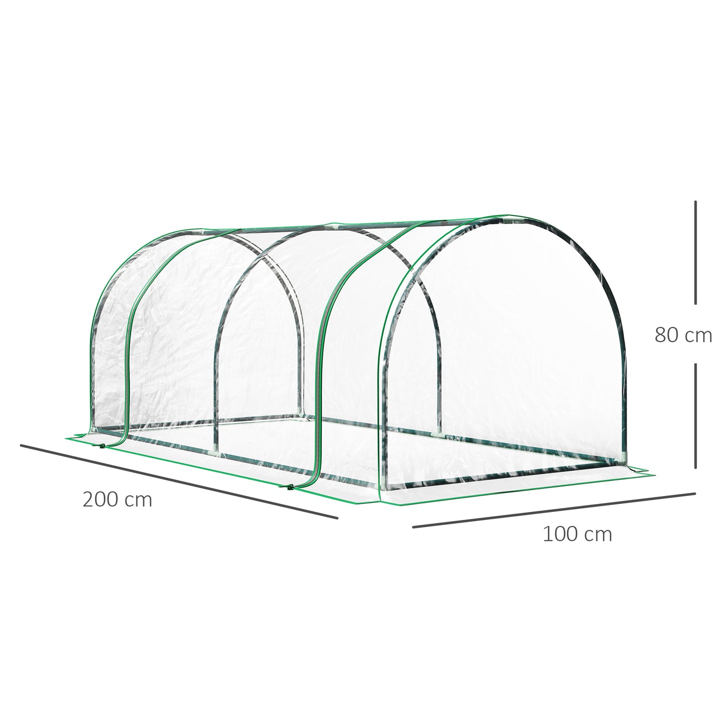 Outsunny Invernadero Caseta 200x100x80 Cm Para Jardín Terraza Cultivo De Plantas_2