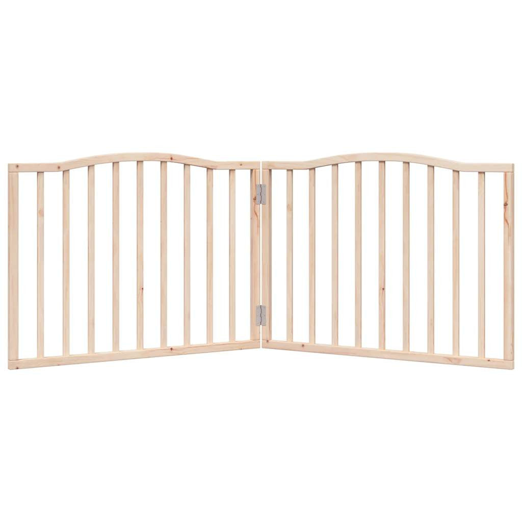 Vidaxl Puerta Para Perros Plegable 2 Paneles Madera De Álamo 160 Cm_3