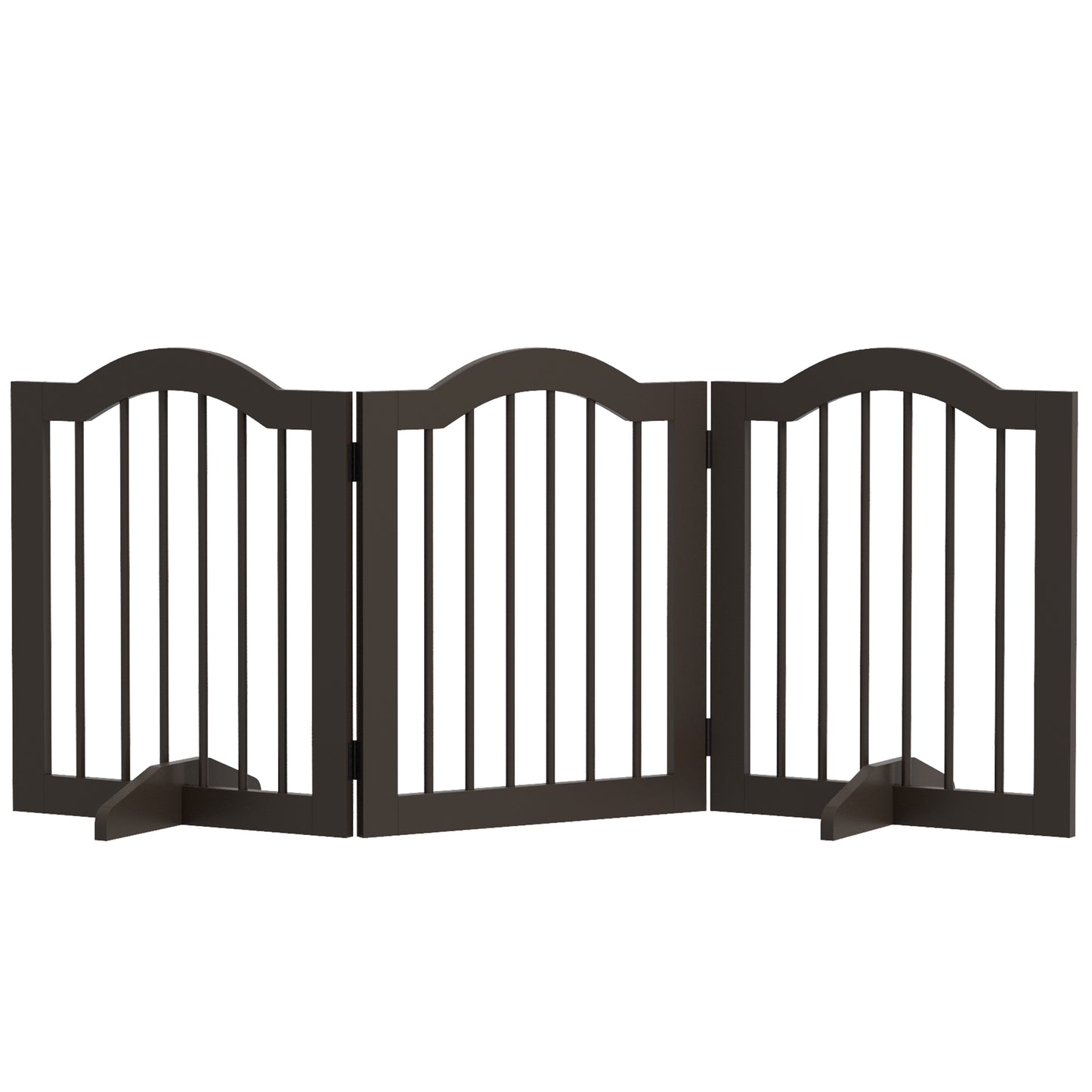 Pawhut Barrera De Seguridad Plegable De Perros Pequeños 154,5x29,5x61 Cm Café_0