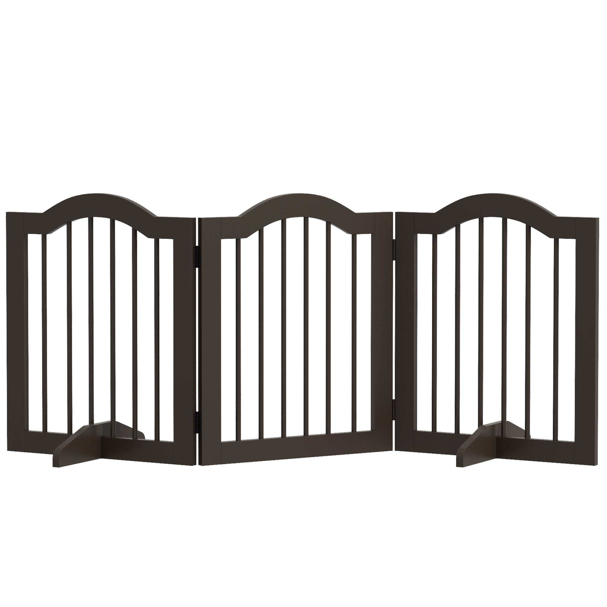 Pawhut Barrera De Seguridad Plegable De Perros Pequeños 154,5x29,5x61 Cm Café_0