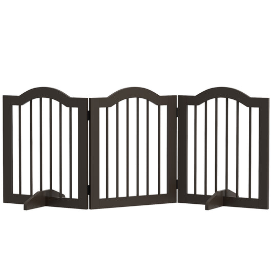 Pawhut Barrera De Seguridad Plegable De Perros Pequeños 154,5x29,5x61 Cm Café_0