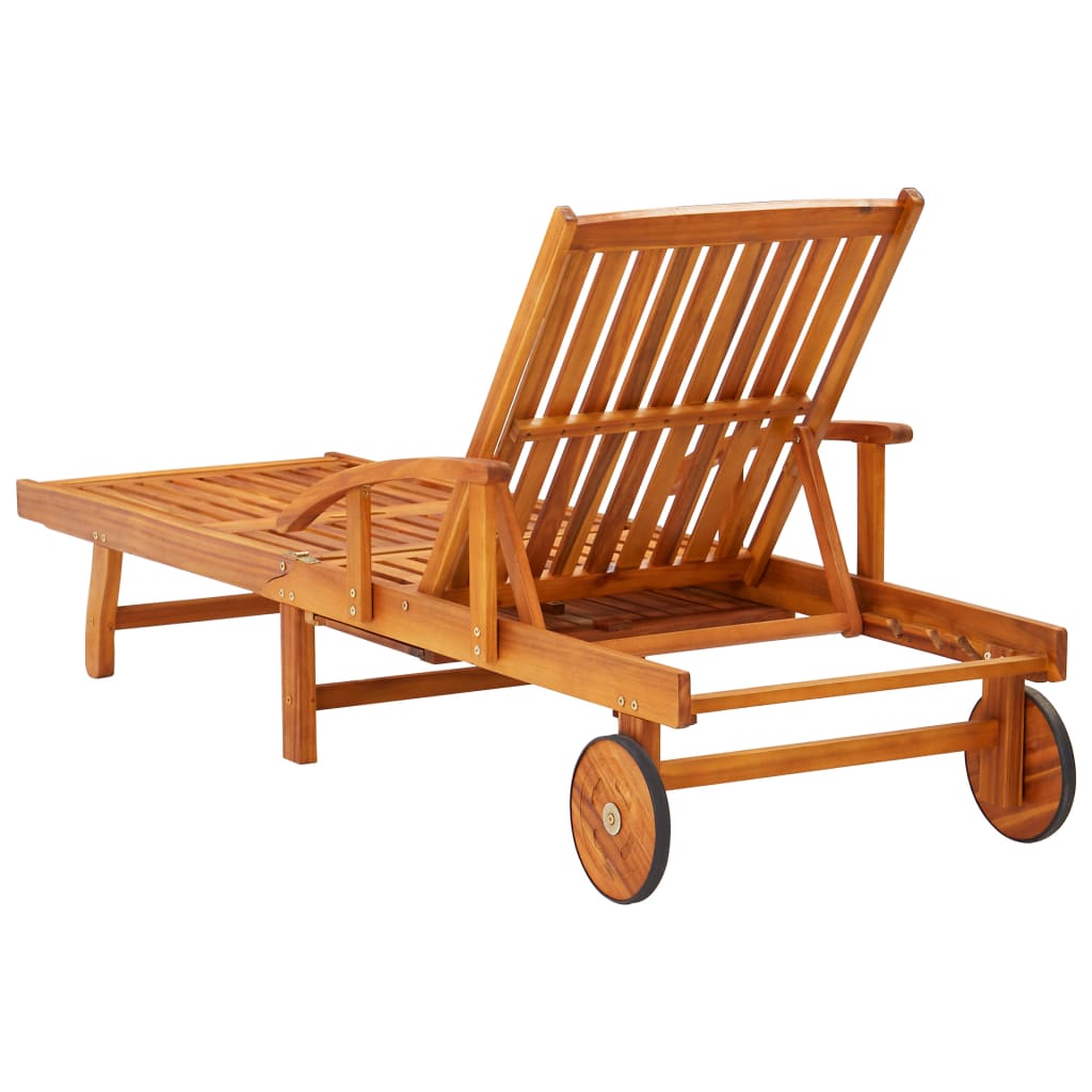 Tumbonas Con Mesa Y Cojines 2 Uds Madera Maciza De Acacia_2