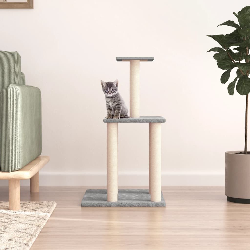 Vidaxl Rascador Para Gatos Con Postes De Sisal Gris Claro 85,5 Cm_1