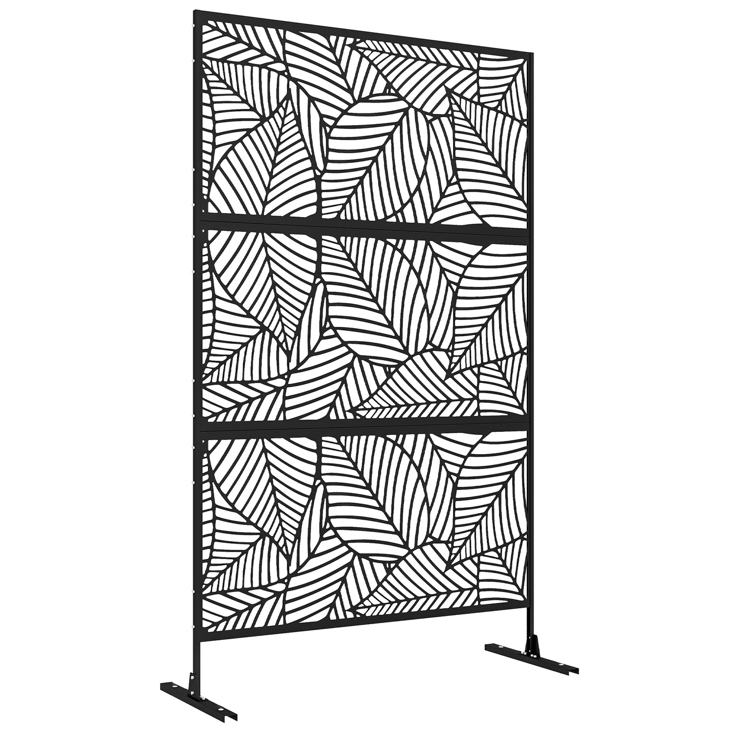 Outsunny Biombo Separador De Ambientes De 3 Paneles 122x198 Cm Negro_0