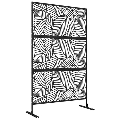 Outsunny Biombo Separador De Ambientes De 3 Paneles 122x198 Cm Negro_0