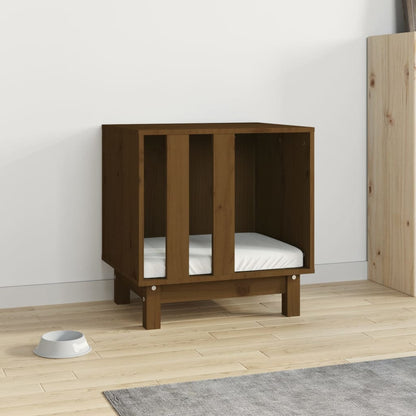 Cama Para Perros Madera Maciza Pino Marrón Miel 50x40x52 Cm_2