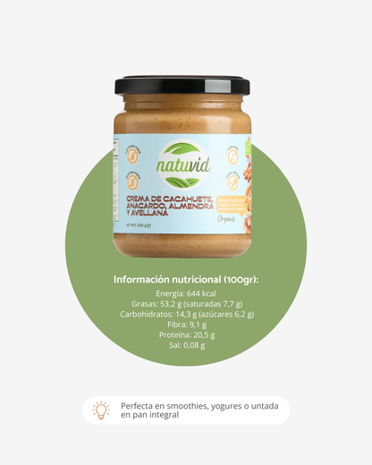 Crema Orgánica De Cacahuete, Anacardo, Almendra Y Avellana_4