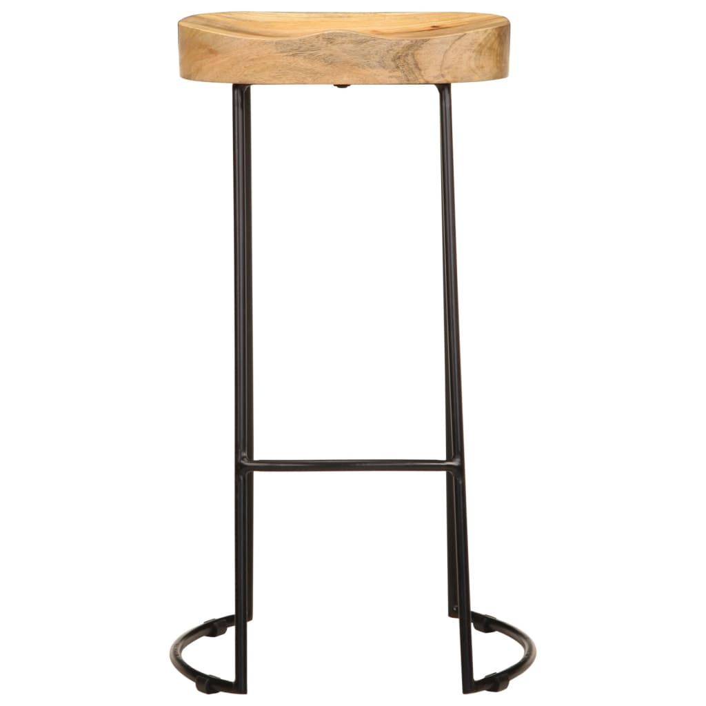 Taburetes De Barra De Cocina 2 Unidades Madera Maciza De Mango_1