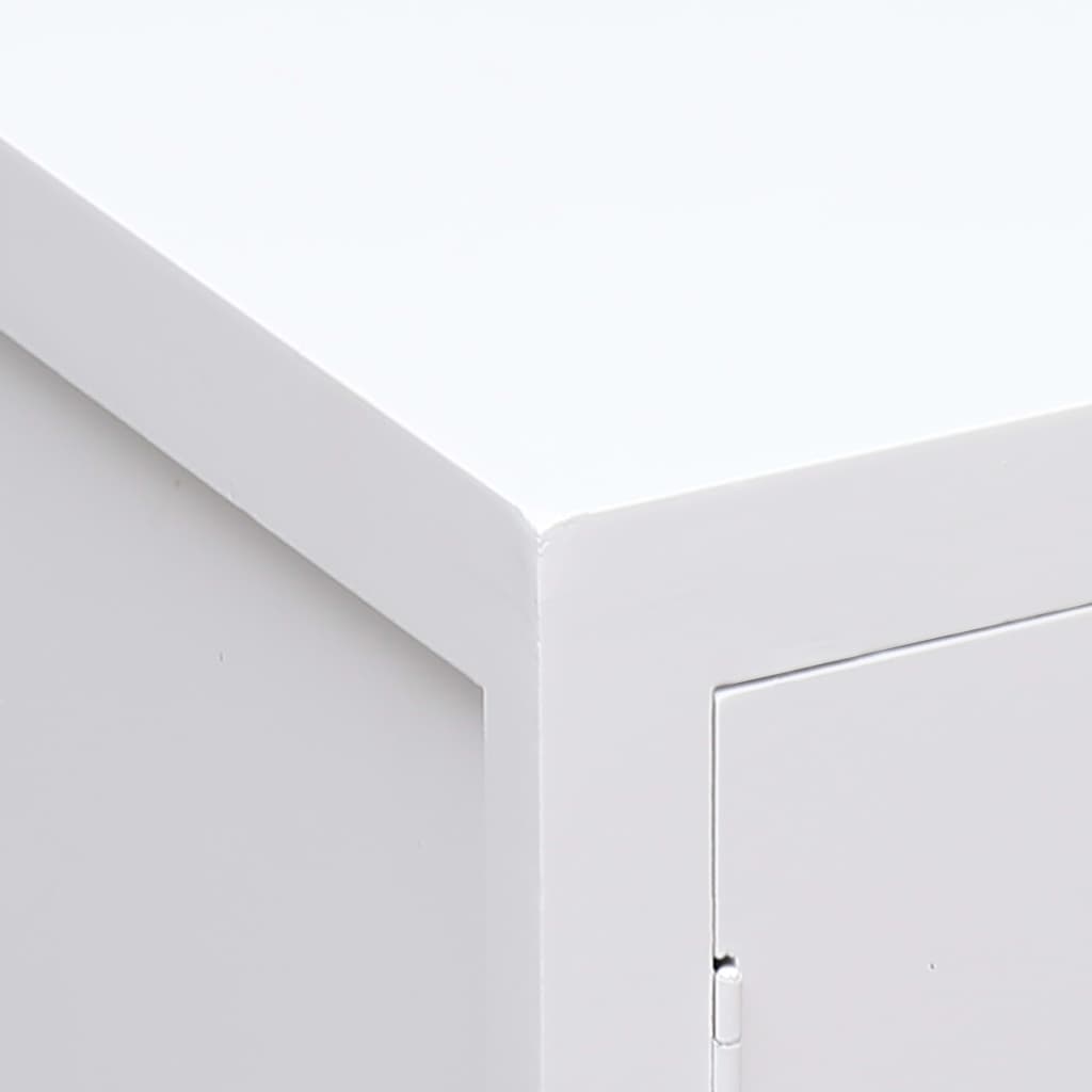 Mesita De Noche Madera De Paulownia Blanco 38x28x52 Cm_3