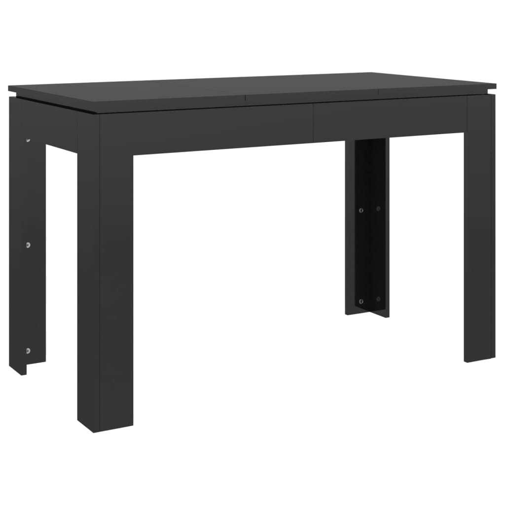 Mesa De Comedor Madera De Ingeniería Negro Brillo 120x60x76 Cm_0