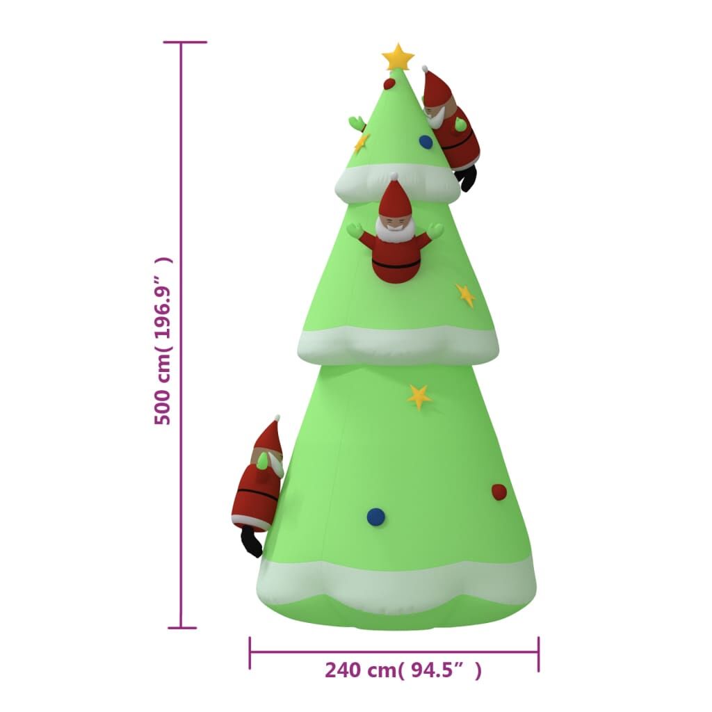 Vidaxl Árbol De Navidad Hinchable Con Led 500 Cm_2