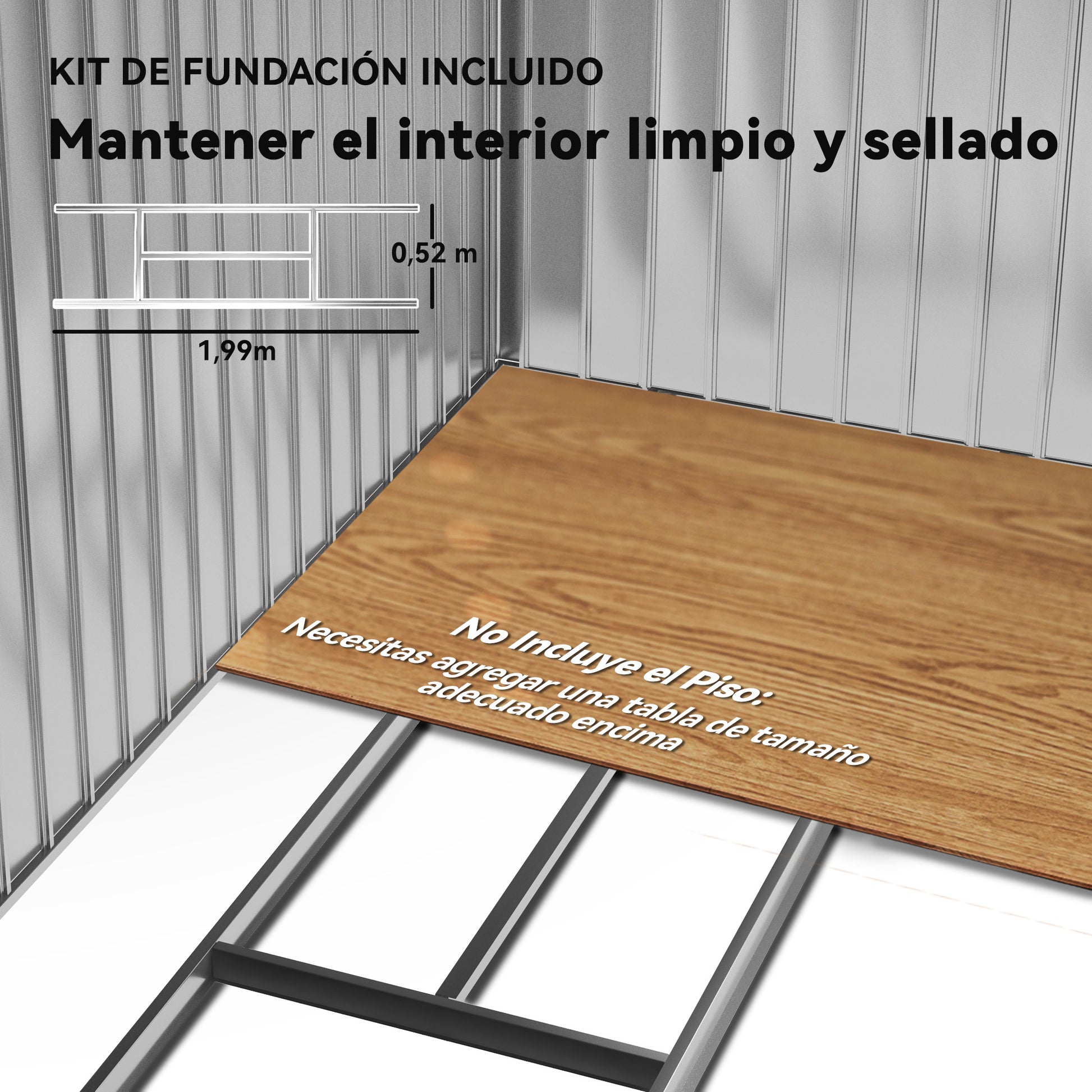Outsunny Caseta De Jardín 213x130x185 Cm Con 2 Puertas Correderas Y 4 Ventanas_5