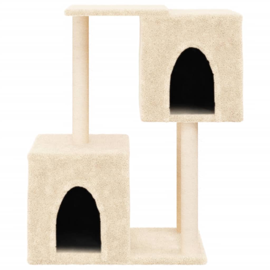 Rascador Para Gatos Con Postes De Sisal Color Crema 86 Cm_3