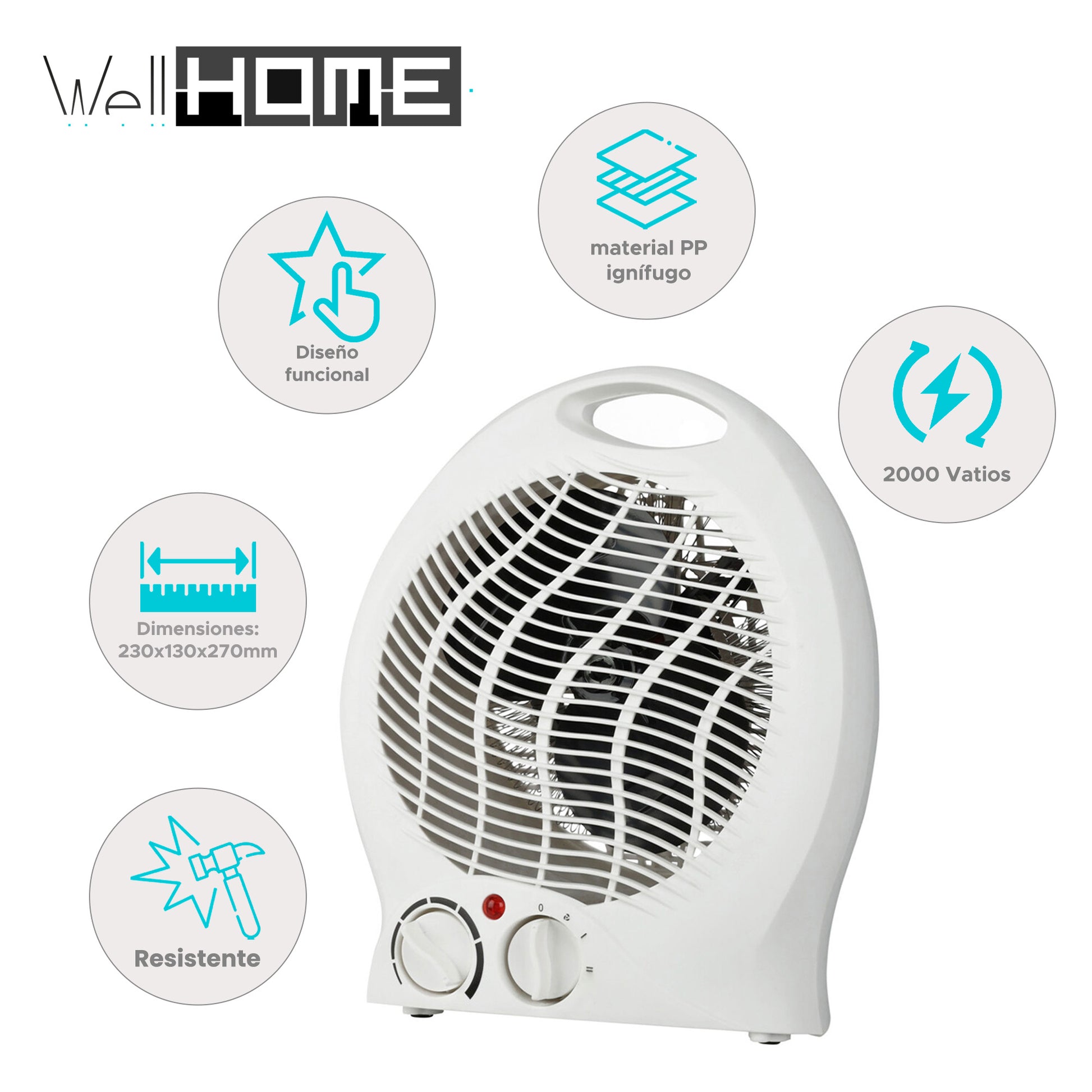Well Home Ventilador Calefactor Multiusos Con Control De Temperatura_1