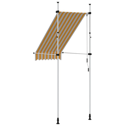 Toldo Manual Retráctil 100 Cm Naranja Y Blanco A Rayas_3