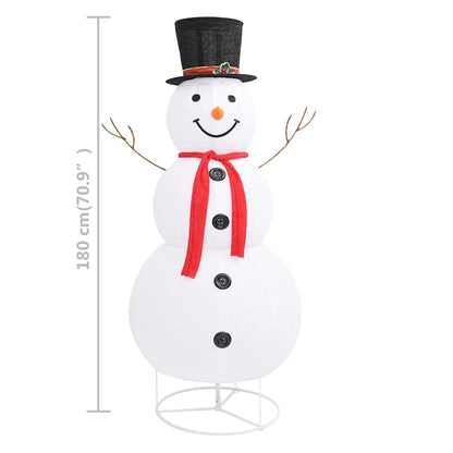Vidaxl Muñeco De Nieve De Navidad Con Luces Led Tela Lujosa 180 Cm_2