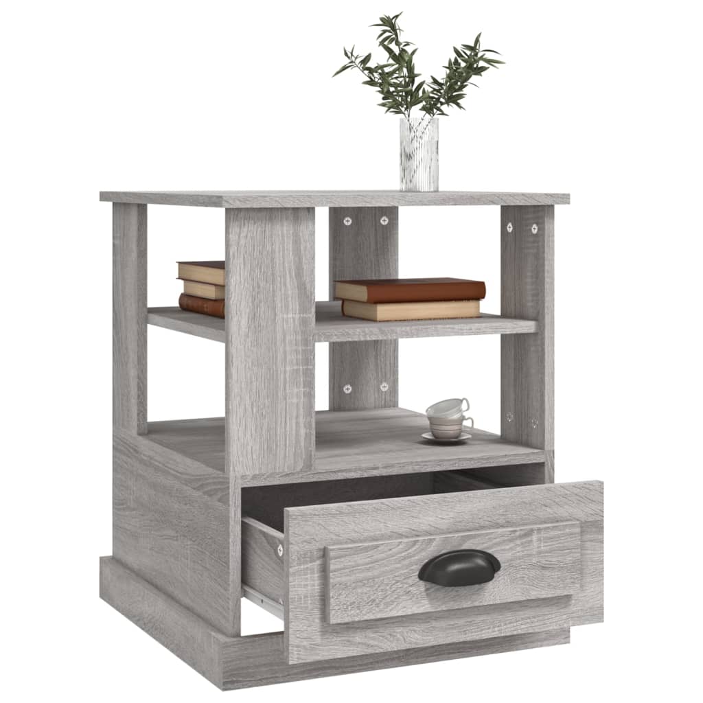 Mesa Auxiliar Madera Contrachapada Gris Sonoma 50x50x60 Cm_3
