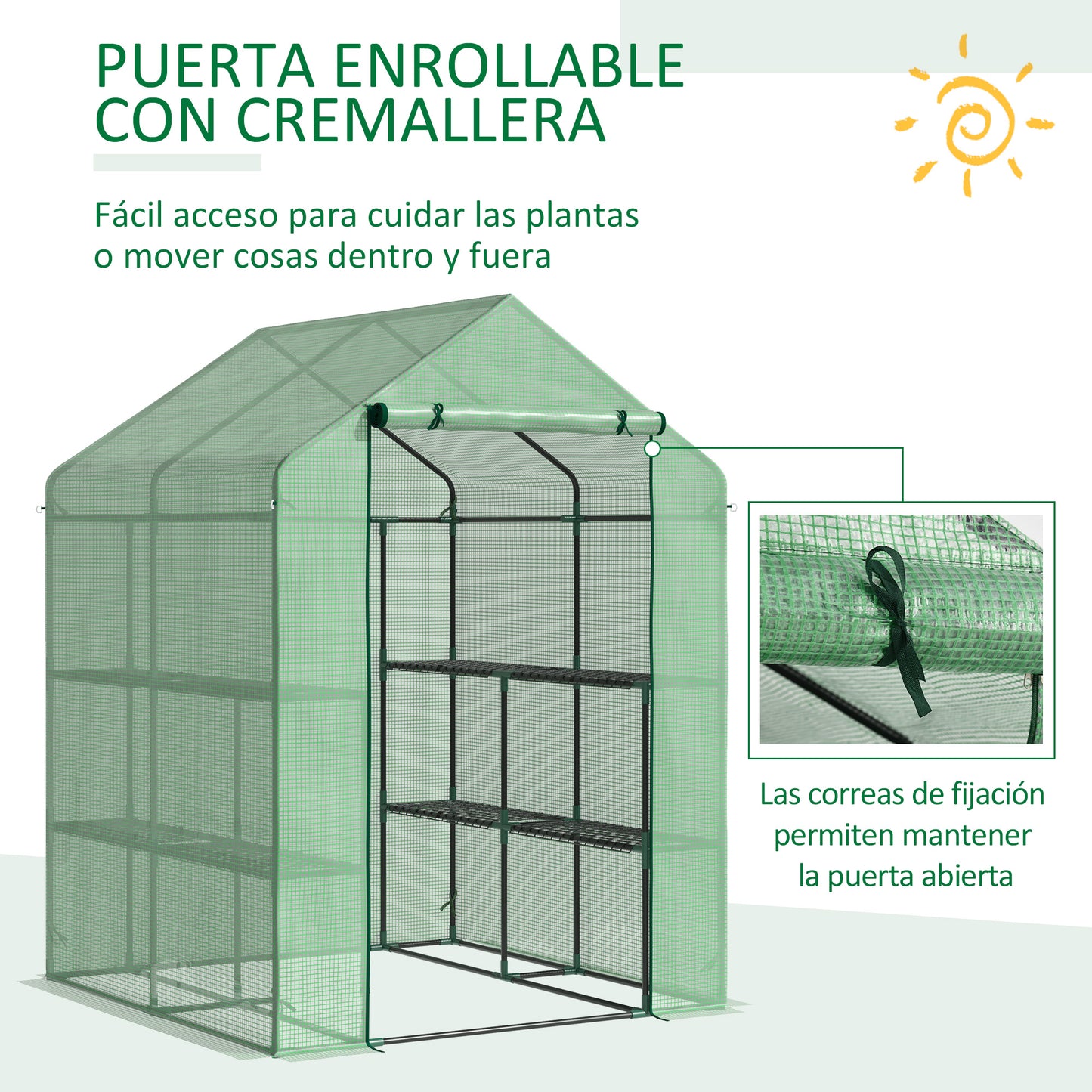 Outsunny Invernadero De Jardín Con 2 Niveles 4 Estantes Cultivos Plantas Macetas_4
