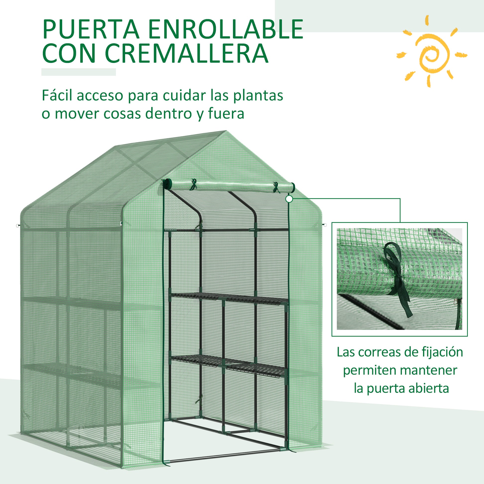 Outsunny Invernadero De Jardín Con 2 Niveles 4 Estantes Cultivos Plantas Macetas_4
