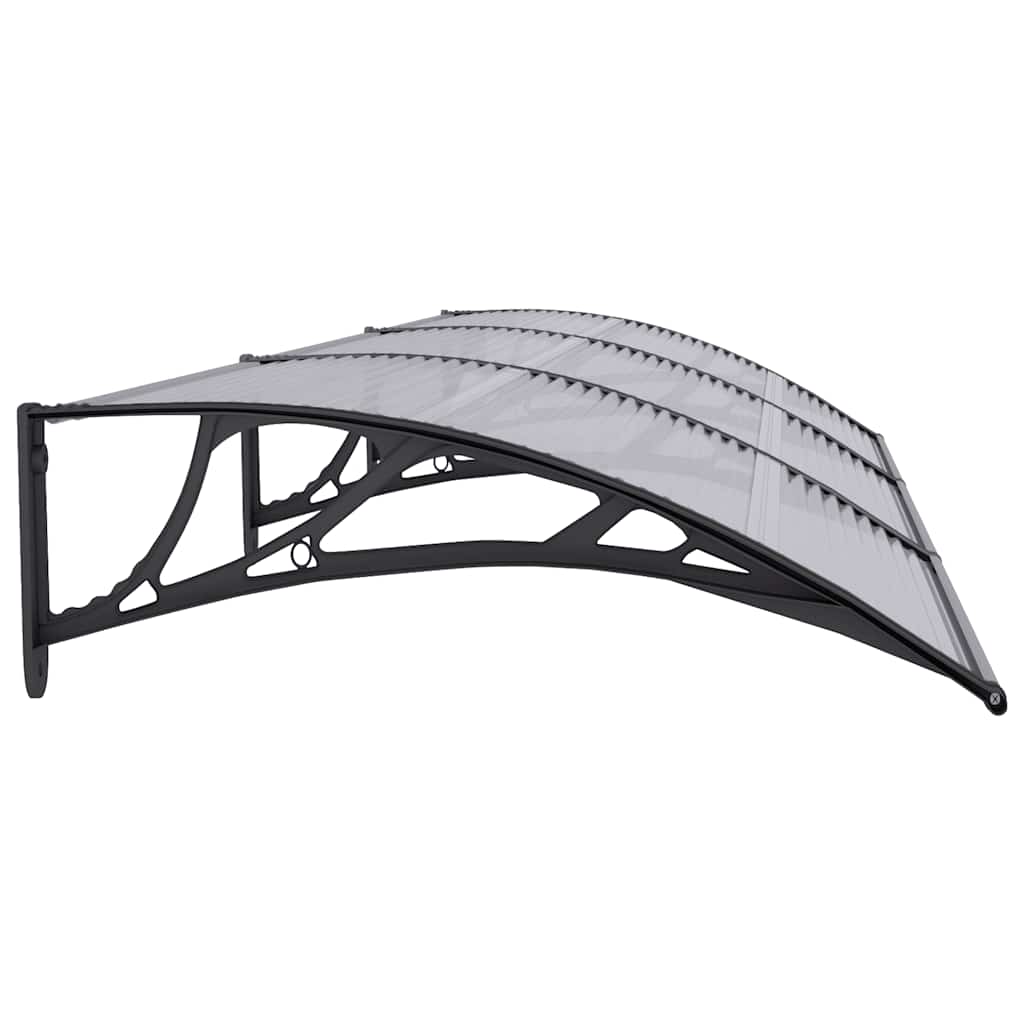 Marquesina Puerta Policarbonato Negro Y Transparente 300x75 Cm_4