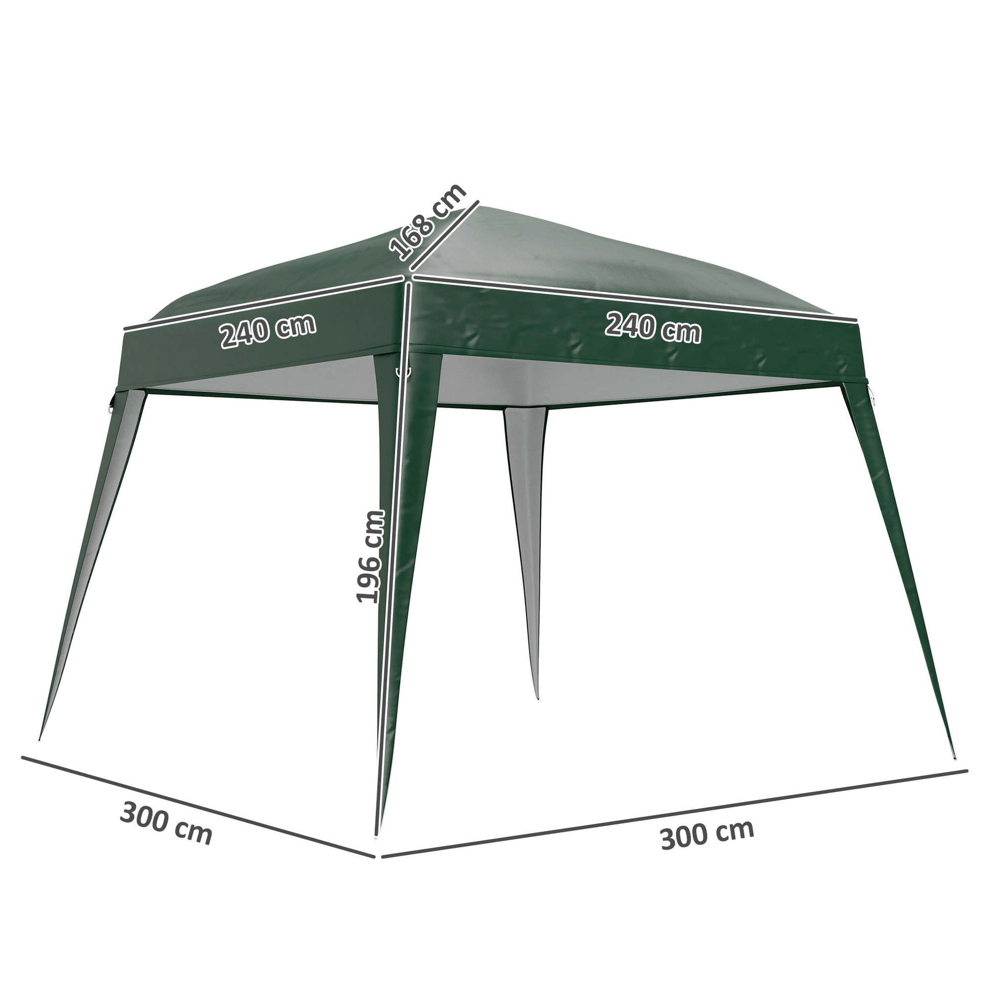 Outsunny Toldo De Recambio Para Carpa Plegable 2,4x2,4m Protección Upf 50+ Verde_2
