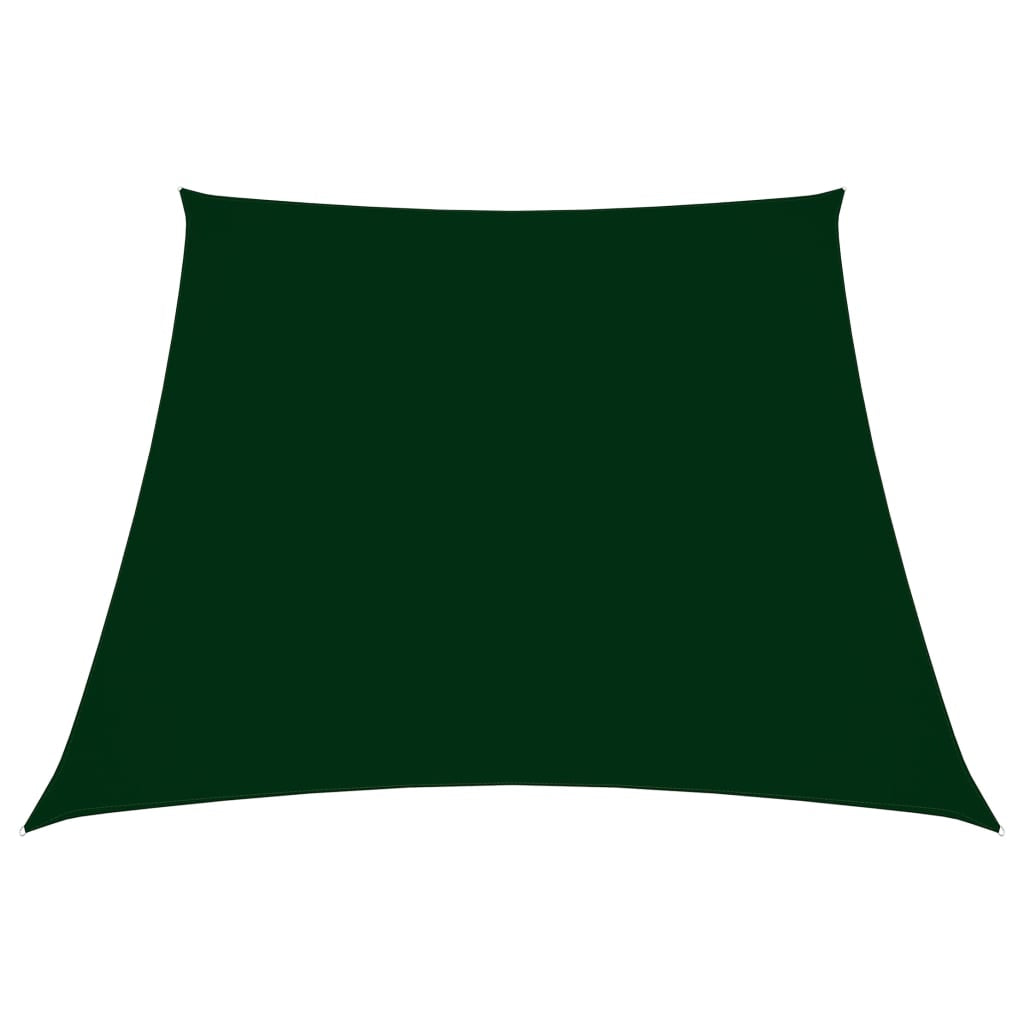 Vidaxl Toldo De Vela Trapezoidal De Tela Oxford Verde Oscuro 3/5x4 M_0
