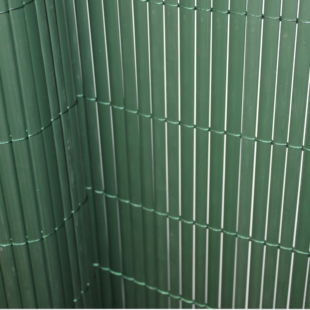 Cañizo Pvc Doble Cara| 1,5x3 M| Color Verde| Lamas 11 Mm| Composición 100% Pvc| Bridas Sujeción Incluidas_2