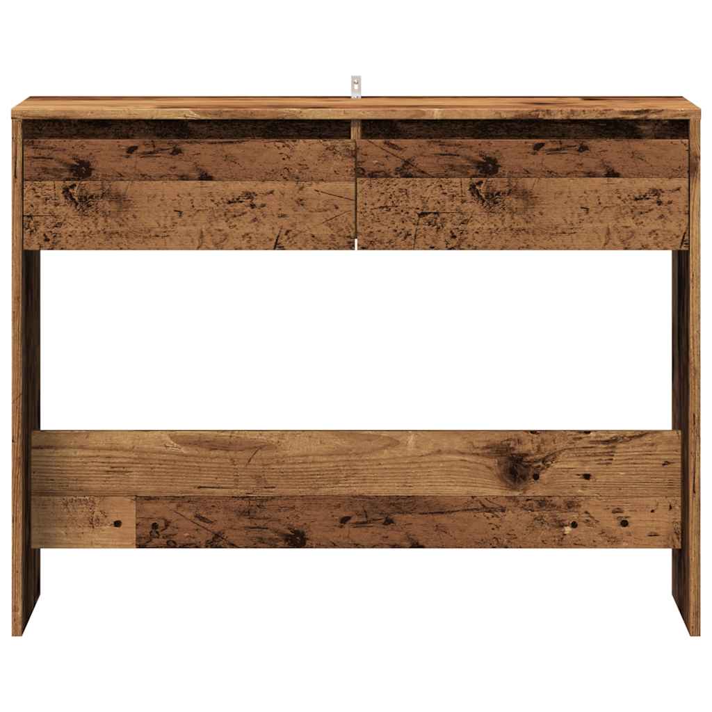 Mesa Consola Madera Ingeniería Madera Envejecida 100x35x76,5 Cm_2