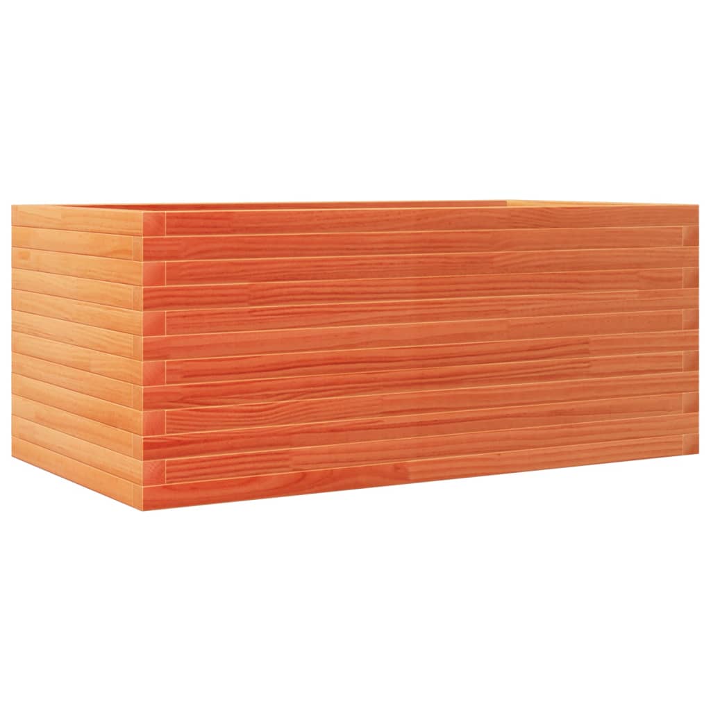 Jardinera Madera Maciza De Pino Marrón Cera 110x60x45,5 Cm_0