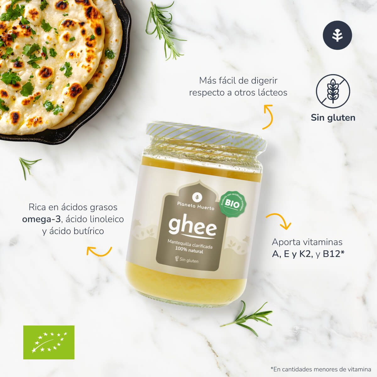 Ghee mantequilla clarificada ECO Planeta Huerto 850 g (copia)