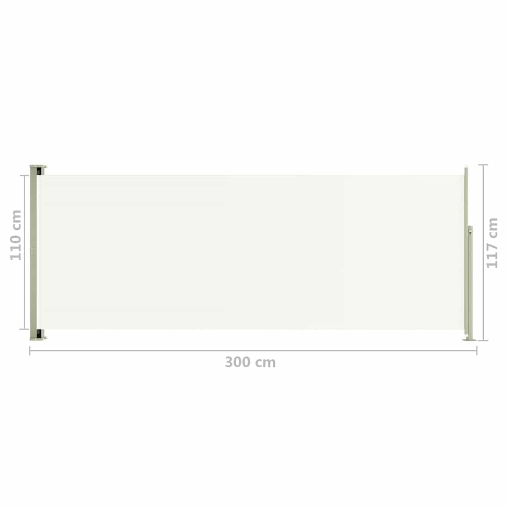 Vidaxl Toldo Lateral Retráctil De Jardín Crema 117x300 Cm_2