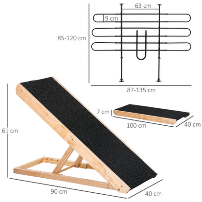 Pawhut Conjunto Para Mascotas 87-135x85-120 Cm 90x40x61 Cm Negro Y Natural_2