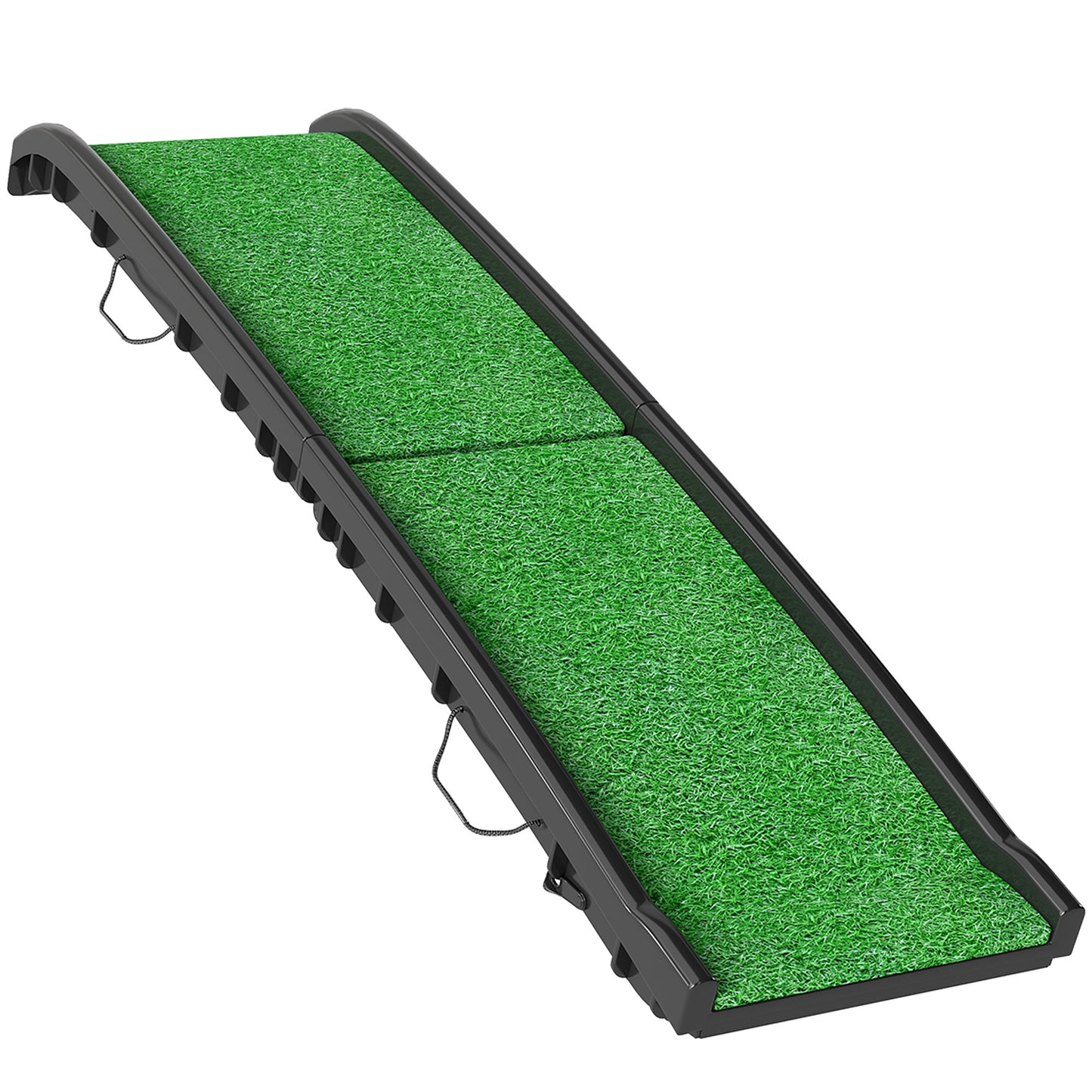 Pawhut Rampa Para Perros Con Césped Artificial 155 Cm Para Coche Plegable Con Asa_0
