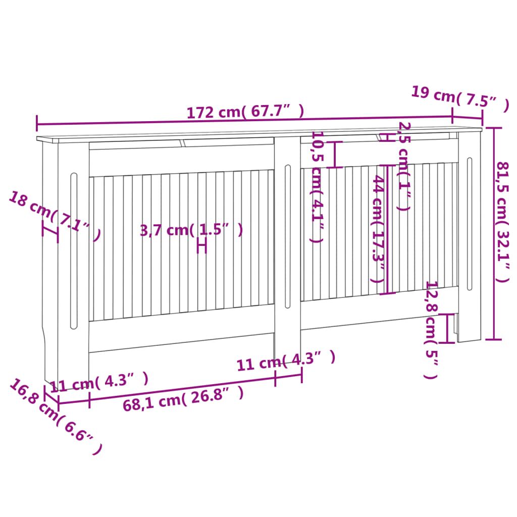 Vidaxl Cubiertas Para Radiador 2 Unidades Mdf Blanco 172 Cm_2