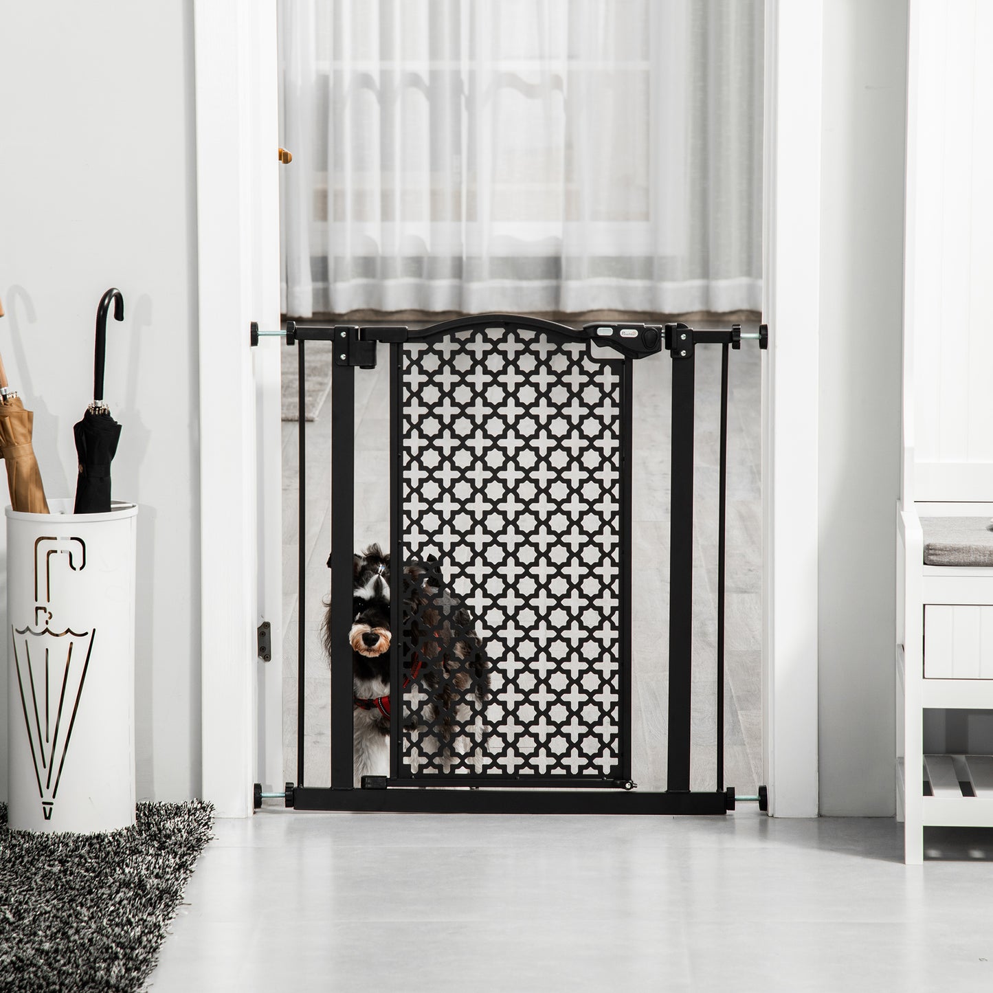 Pawhut Barrera De Seguridad De Perros Puertas Escaleras 74-80 Cm_1