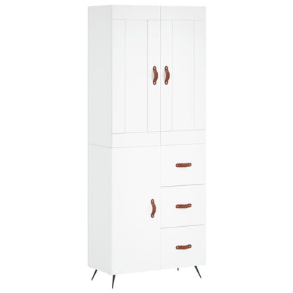 Aparador Alto Madera Contrachapada Blanco 69,5x34x180 Cm_1