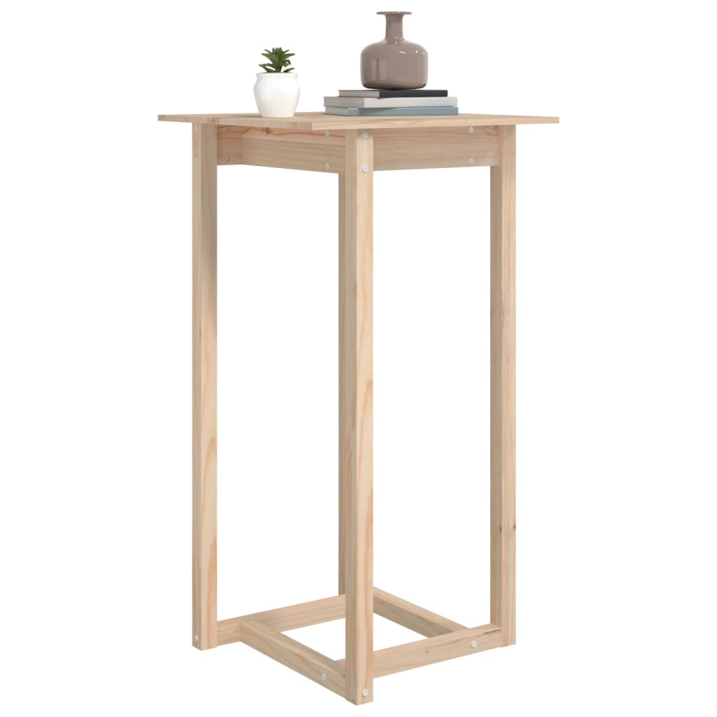 Mesa Alta De Bar De Madera Maciza De Pino 60x60x110 Cm_3