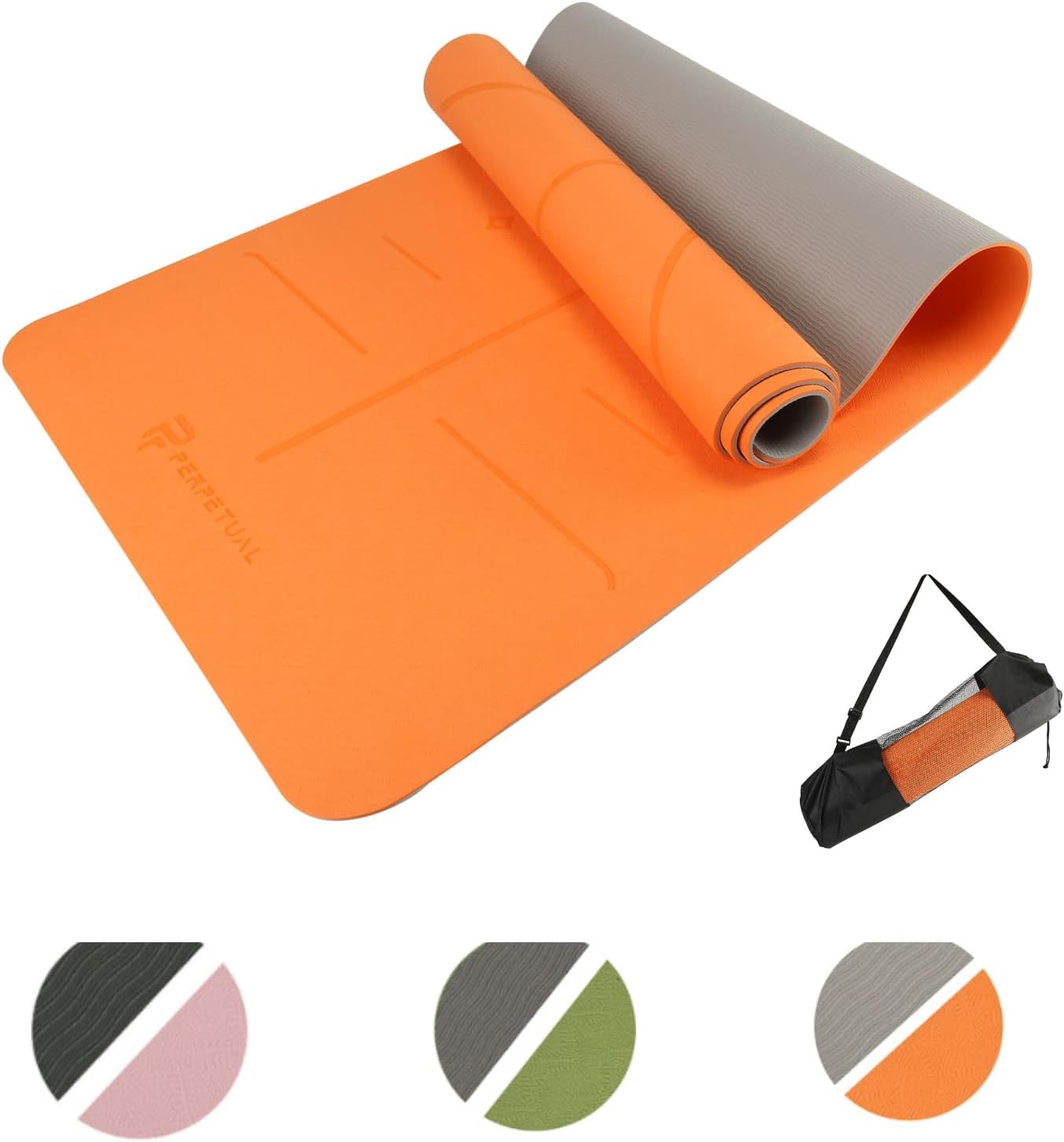 Esterilla De Yoga Y Pilates Perpetual De 6mm Tpe - Mat Antideslizante - Con Correa Y Bolsa De Transporte - Colchoneta Gruesa Y Plegable_0