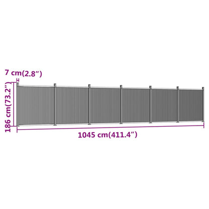 Panel De Valla Wpc Gris 1045x186 Cm / Vetonek_5