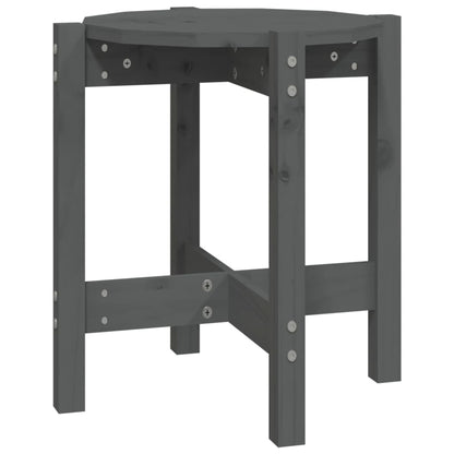 Mesa De Centro De Madera Maciza De Pino Gris Ø42,5x45 Cm_0