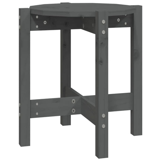 Mesa De Centro De Madera Maciza De Pino Gris Ø42,5x45 Cm_0