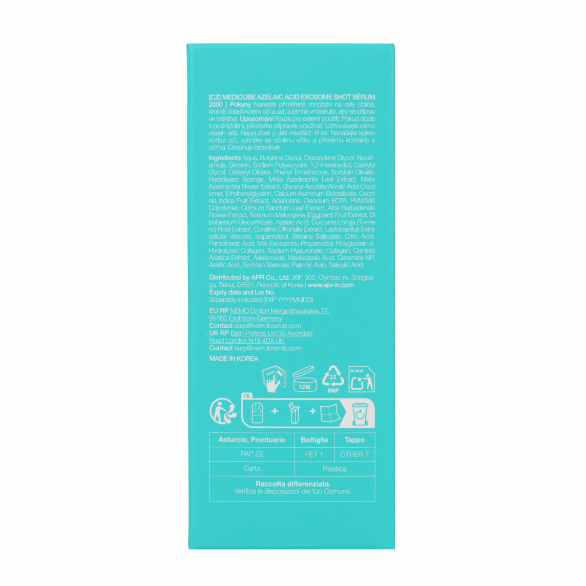 Azelaic Acid Exosome Shot 2000 medicube 30ml