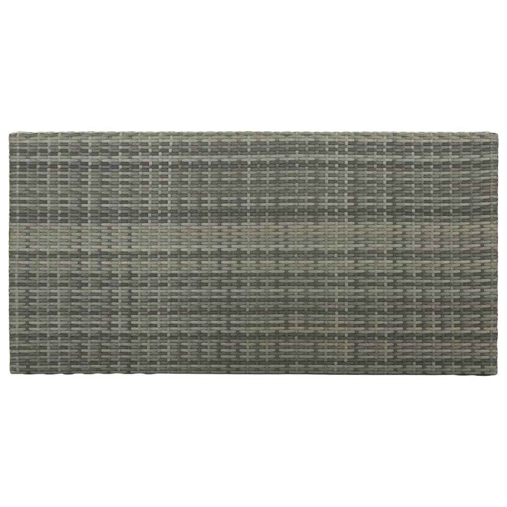 Mesa Bar Estante Almacenaje 120x60x110cm Ratán Sintético Gris_3