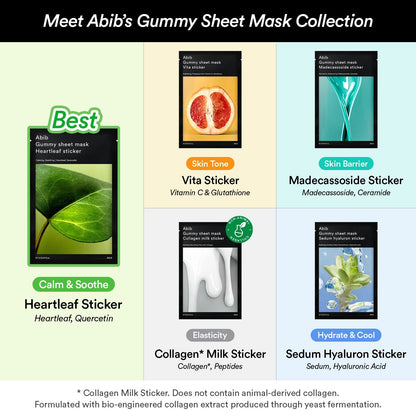 Gummy Sheet Mask Collagen Milk Sticker Abib