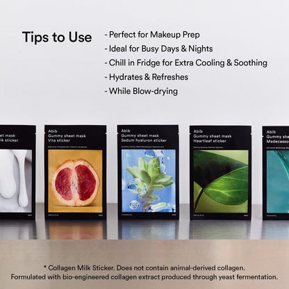 Gummy Sheet Mask Collagen Milk Sticker Abib
