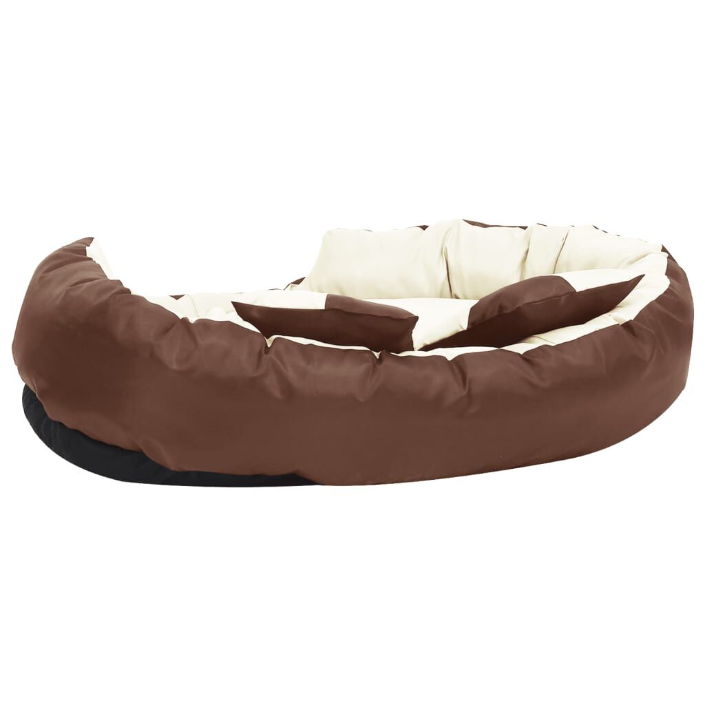 Vidaxl Cojín Para Perro Reversible Y Lavable Marrón Crema 110x80x23 Cm_4