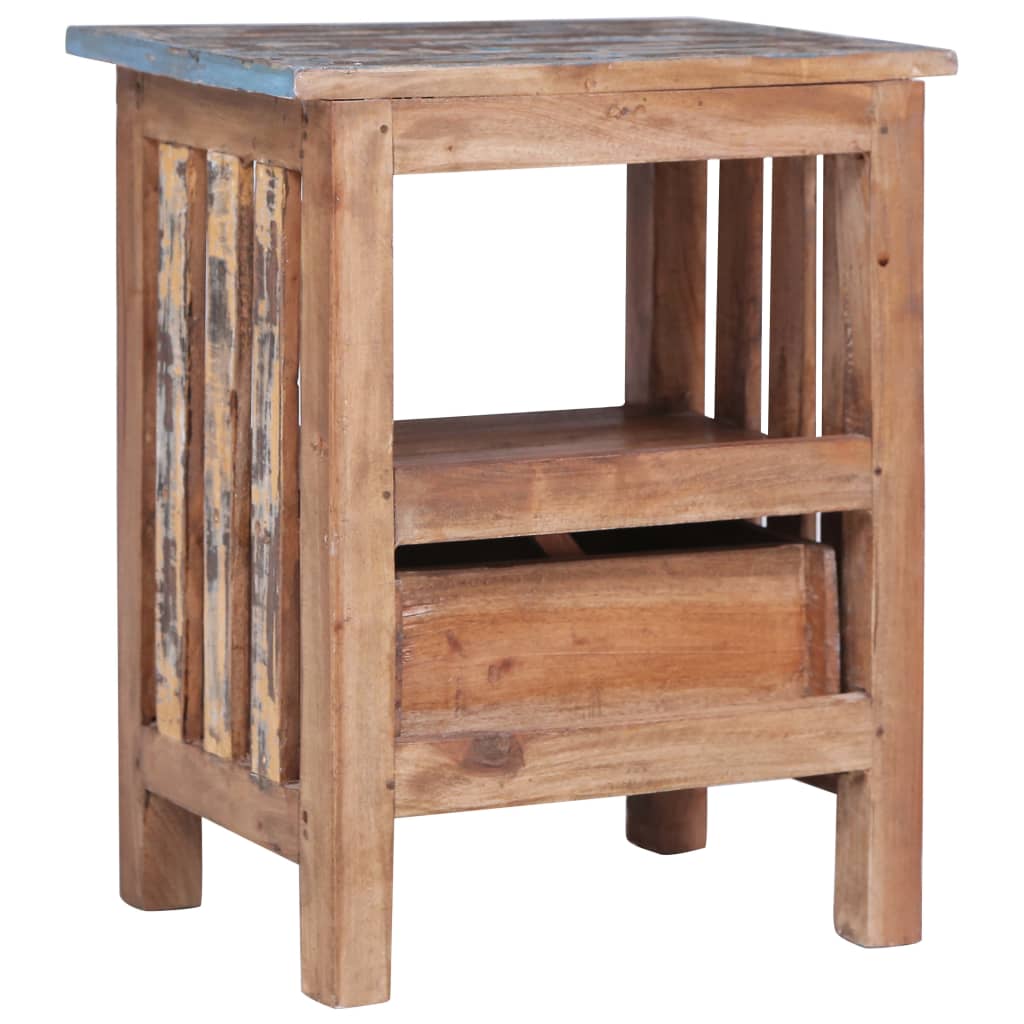 Mesita De Noche Madera Maciza De Caoba 41x30x50 Cm_1