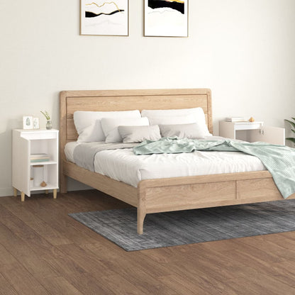 Mesitas De Noche 2 Uds Madera Blanco Brillante 40x35x70 Cm_1