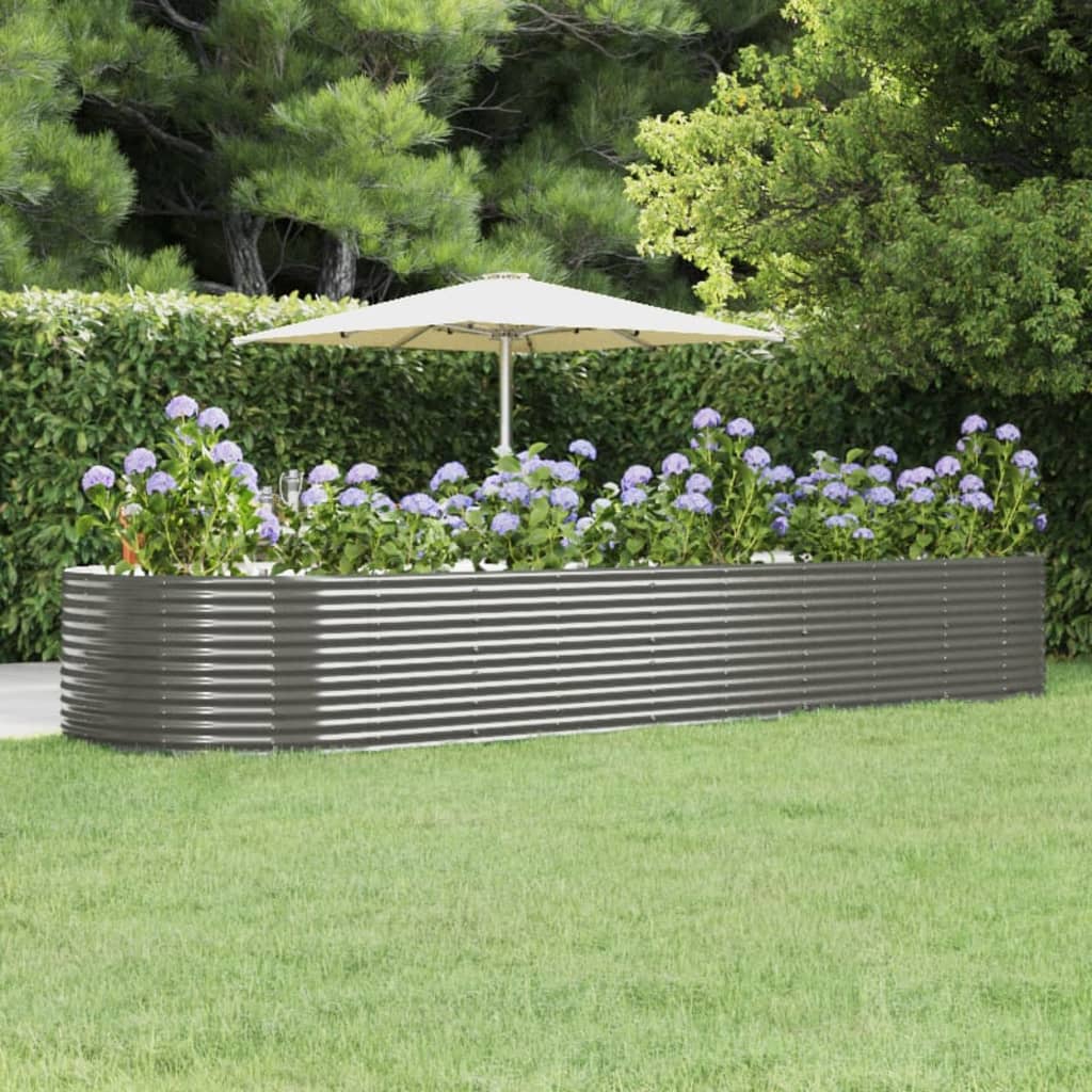 Jardinera Arriate Acero Galvanizado Gris 447x140x68 Cm_1
