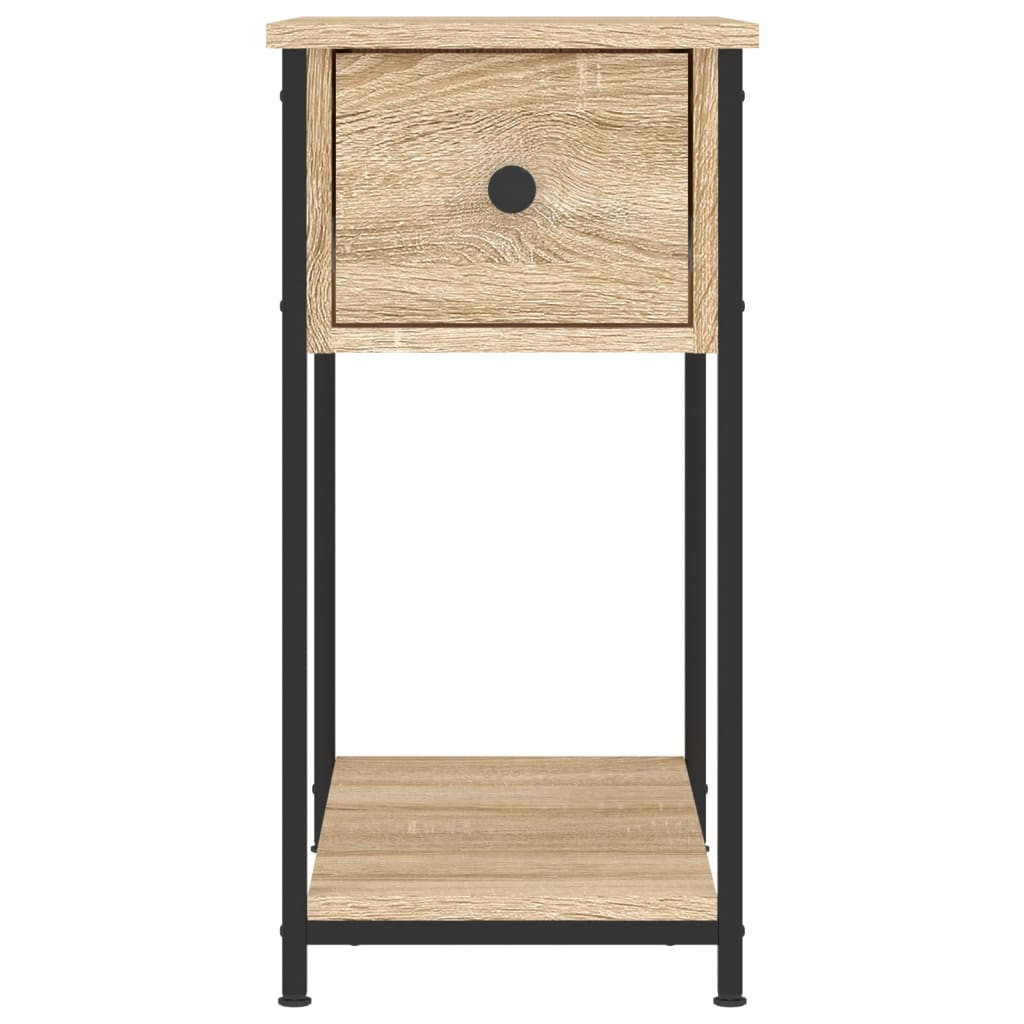 Mesita De Noche Madera De Ingeniería Roble Sonoma 30x60x60 Cm_3